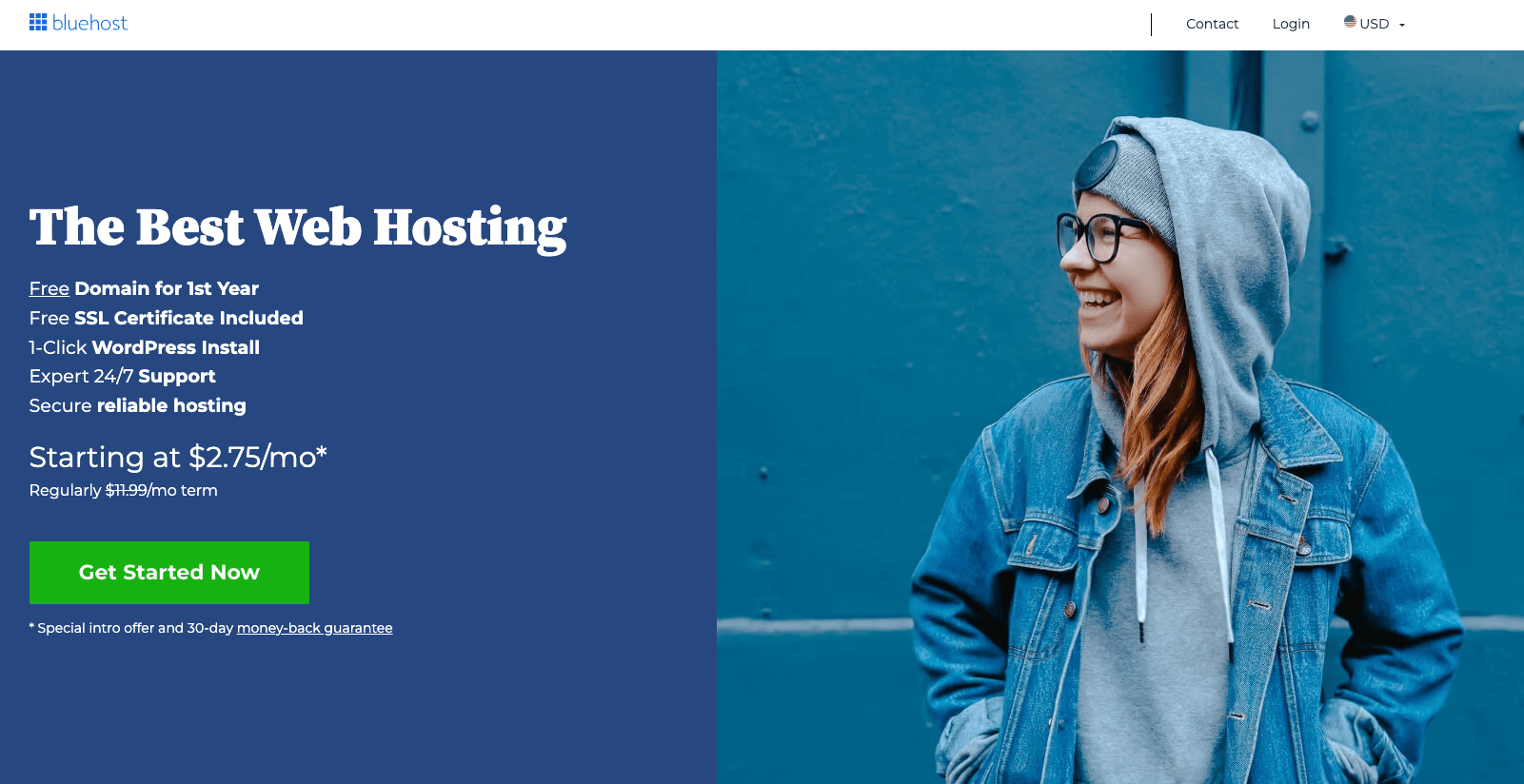 Bluehost 웹 호스팅.