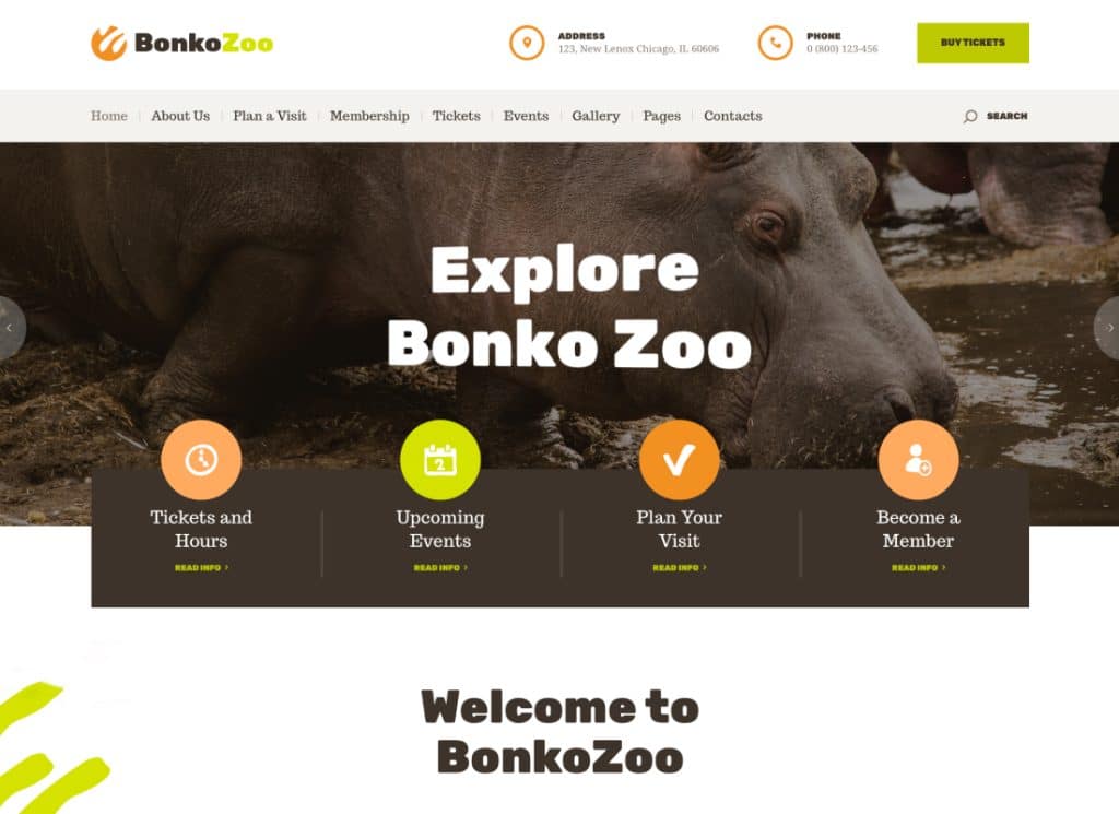 Bonko – Safari- und Zoo-WordPress-Theme 