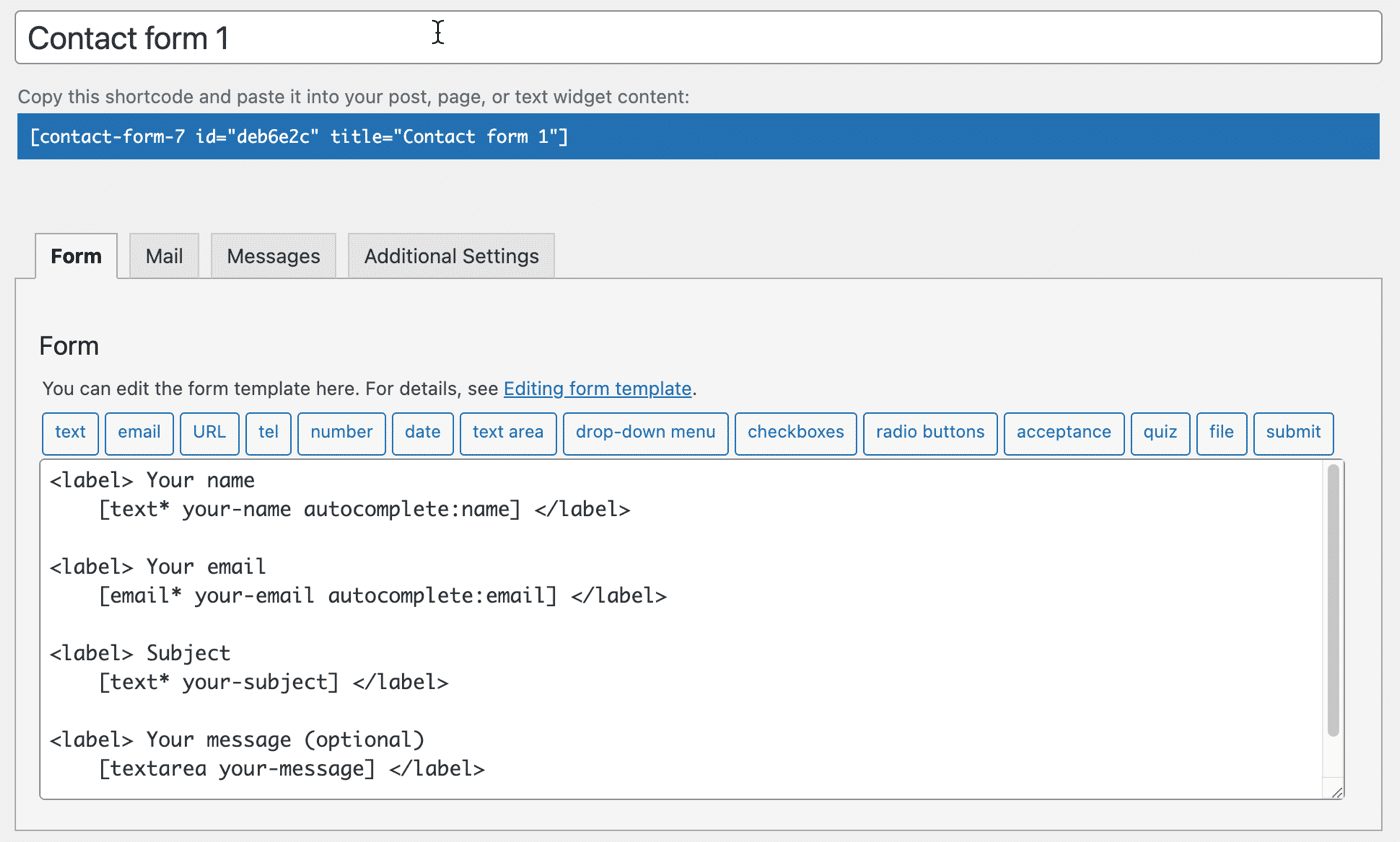 Contact Form 7 template