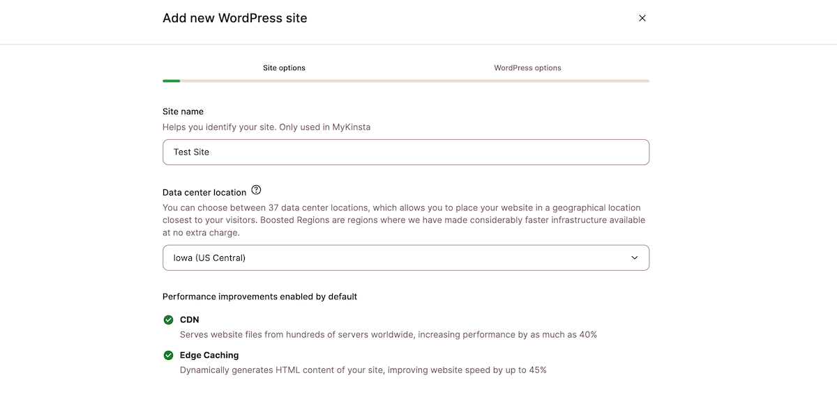 WordPress-Site hinzufügen