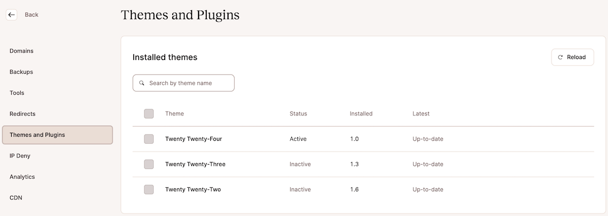 Kinsta-Themen und Plugins