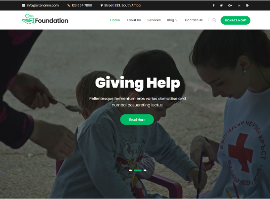 Tema de WordPress de la Fundación Caritativa