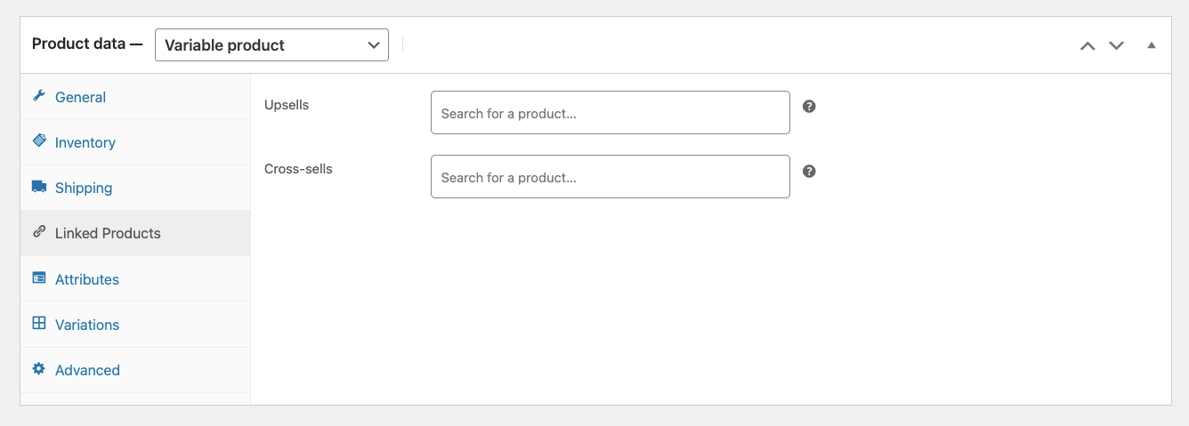 Datos de productos vinculados a WooCommerce: para productos variables de WooCommerce