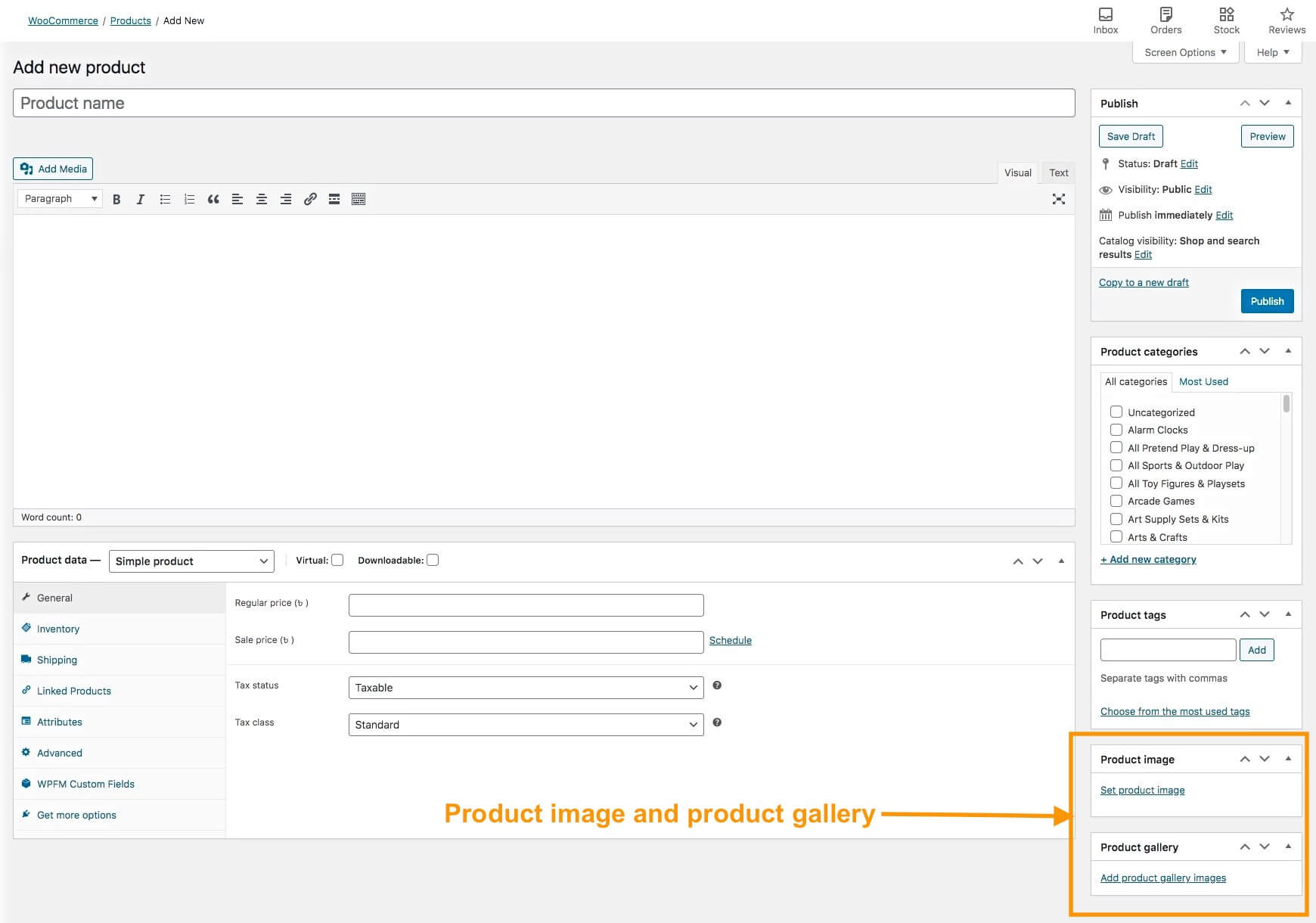 Produktbild und Produktgalerie – Variables WooCommerce-Produkt