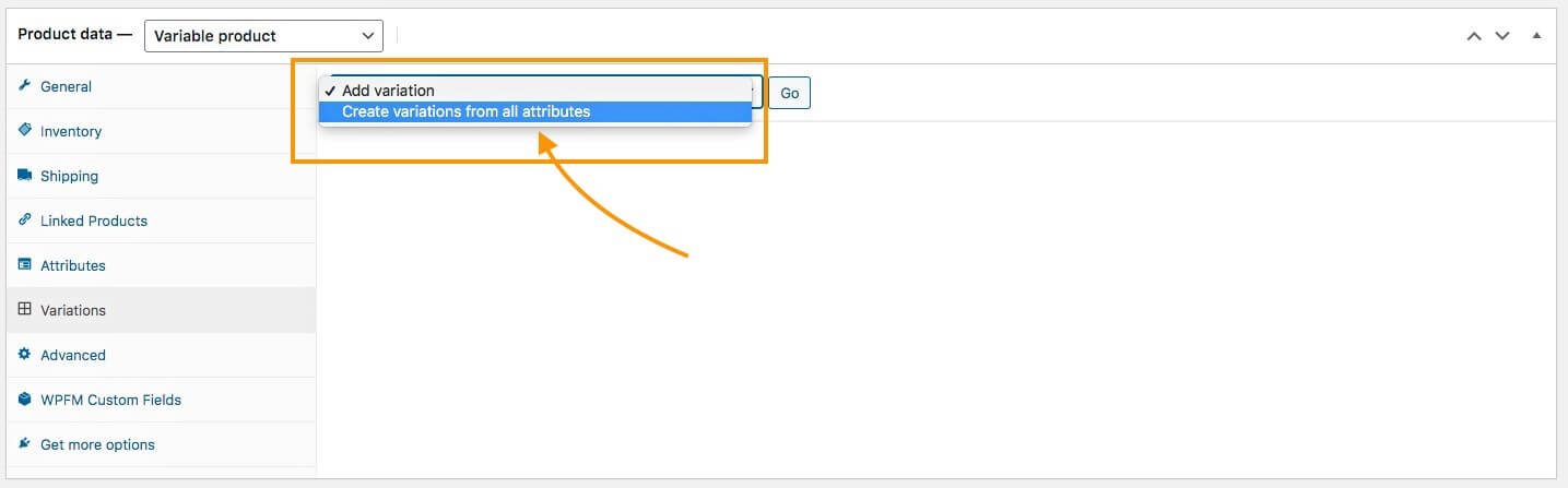 Générer des variantes avec tous les attributs - pour le produit variable WooCommerce