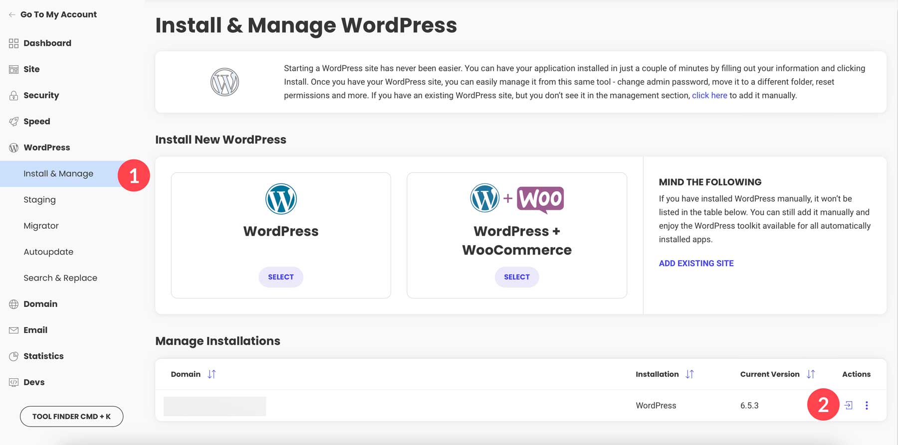 Administrar WordPress