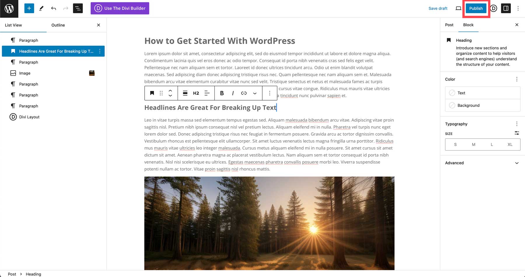 publier un article WordPress