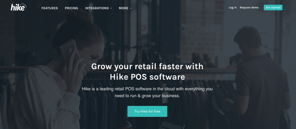 Esta é a página inicial do software Hike POS