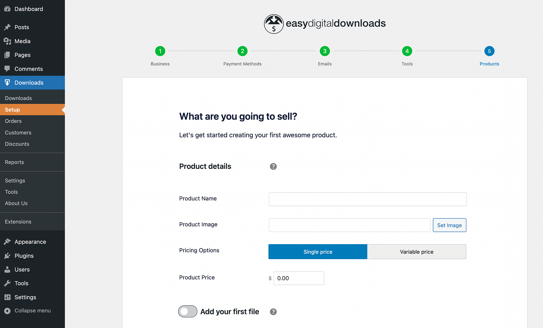 Comment vendre des ebooks en ligne avec les téléchargements Easy Digital - en créant votre premier produit.