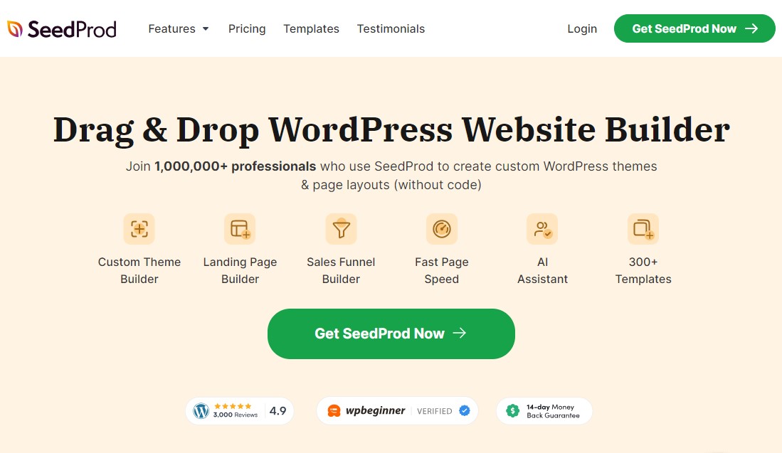 SeedProd - Meilleur créateur de site Web WordPress par glisser-déposer