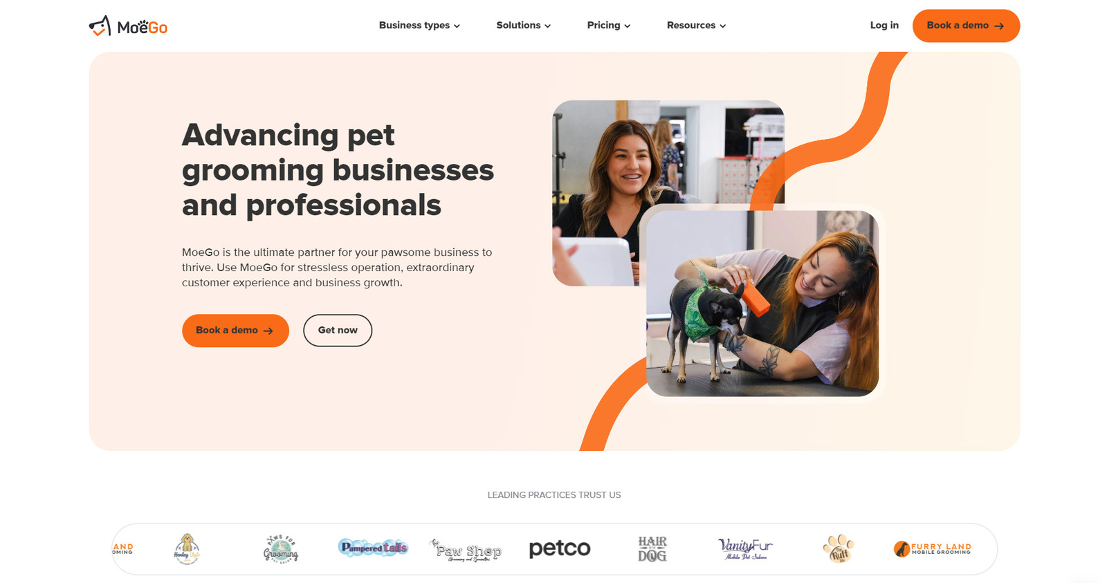 Immagine di MoeGo, una delle migliori opzioni software per la cura degli animali domestici per le attività di toelettatura degli animali domestici.