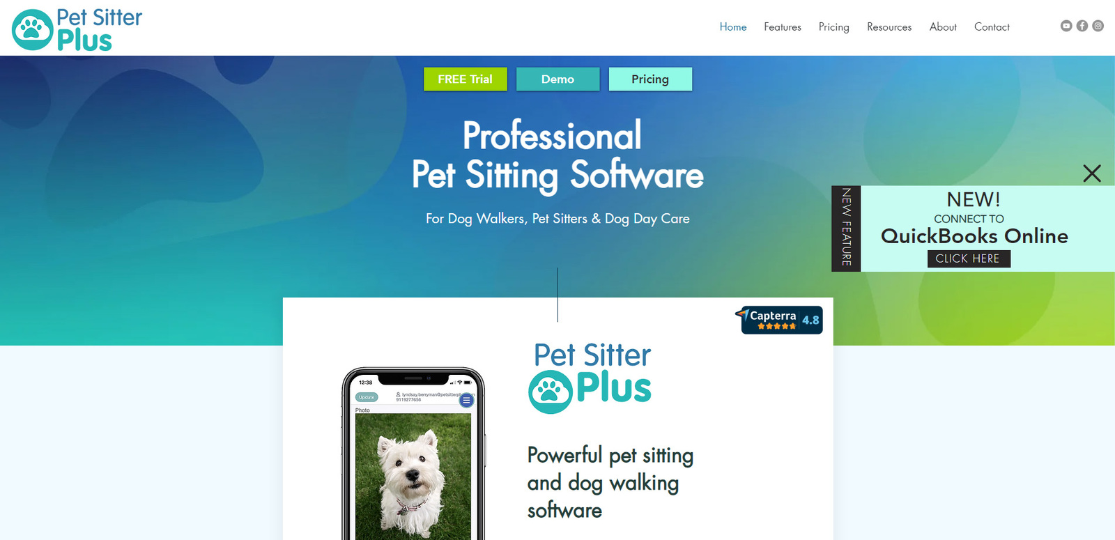 Pet Sitter Plus 圖，綜合性寵物看護解決方案。