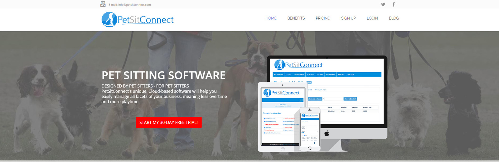 Снимок PetSitConnect, популярного приложения для присмотра за домашними животными.