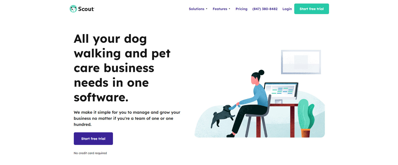Изображение Scout, передового программного обеспечения для выгула домашних животных.