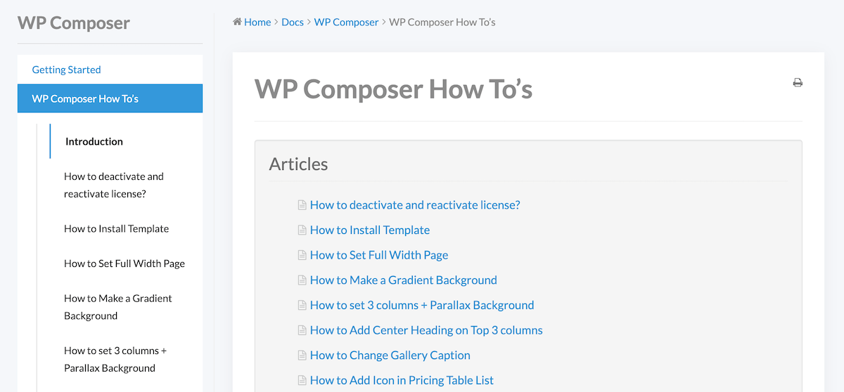 Documentazione di WP Composer