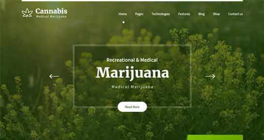 Motyw WordPress z marihuaną