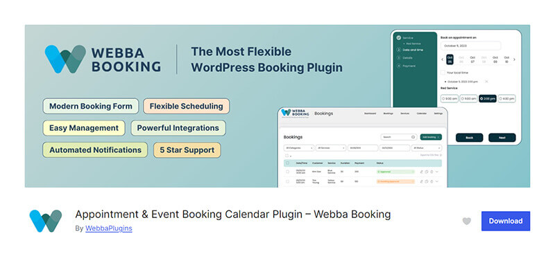 Plug-in di prenotazione Webba