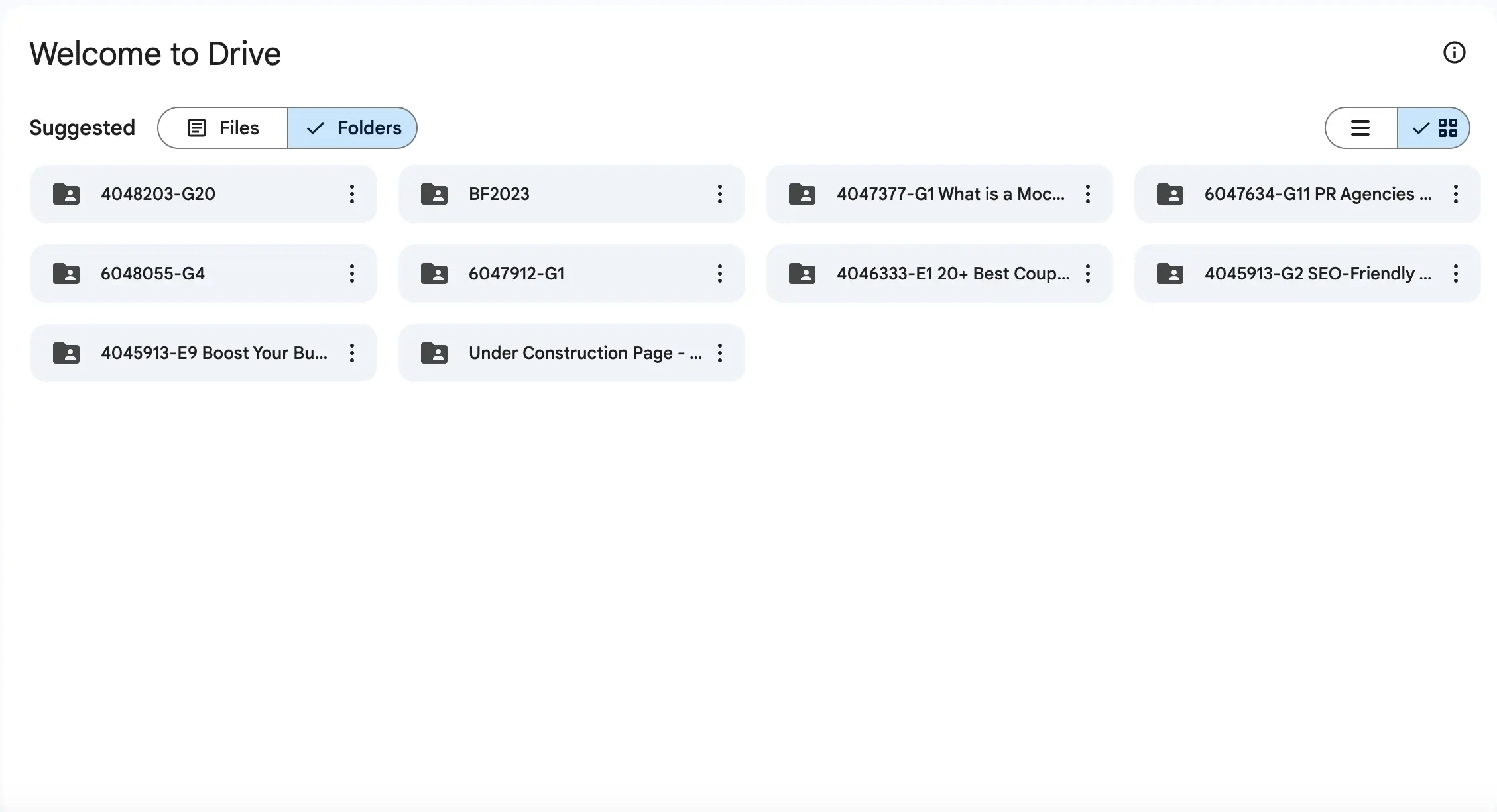 Gerenciamento de arquivos do Google Drive