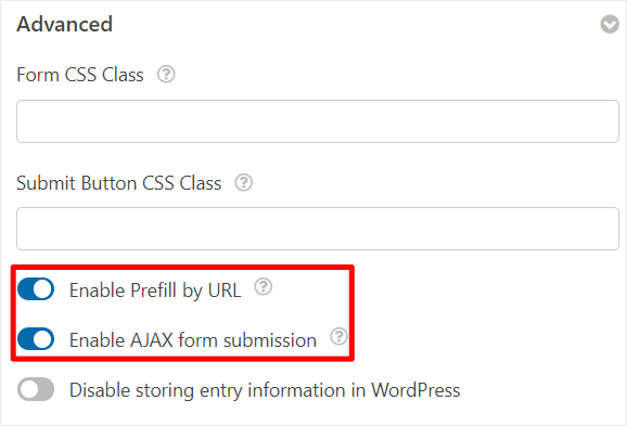 wpforms enable ajax