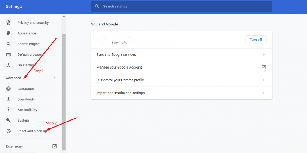 Restore settings to their original defaults in Chrome