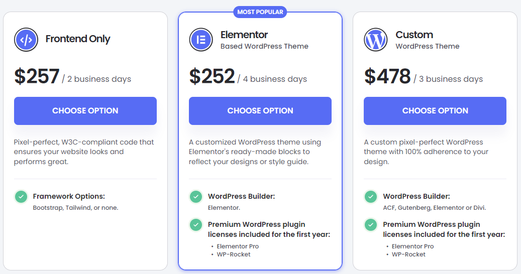 Options de tarification de GetDevDone