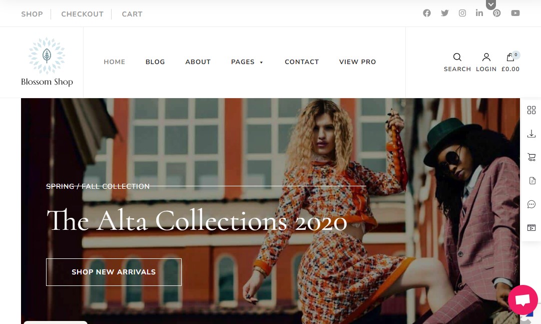 Blossom Shop – Tema gratuito de comércio eletrônico WordPress