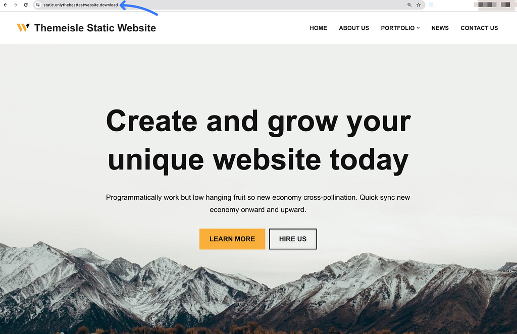 Il tuo sito web WordPress statico finito