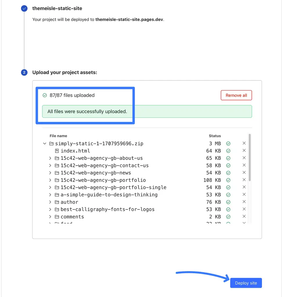 Yükleme işleminin tamamını tamamlayın