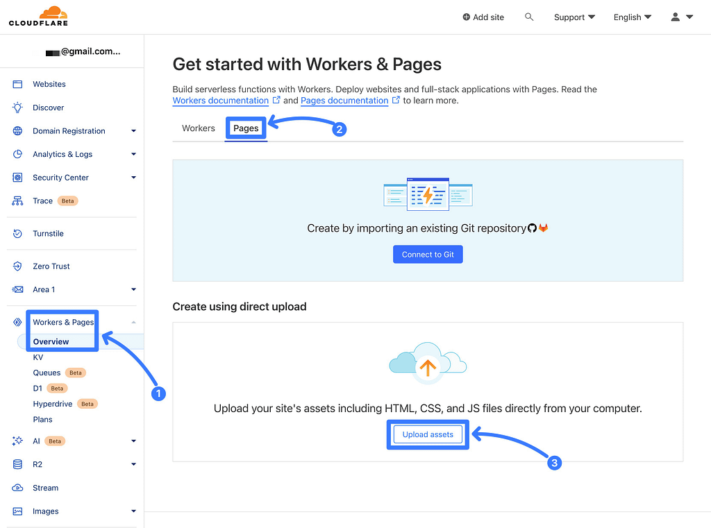 将您的静态 WordPress 网站上传到 Cloudflare Pages