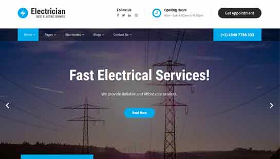 Tema WordPress pentru electrician