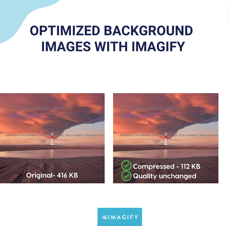 使用 Imagify 进行压缩且质量不变 - 来源：Imagify