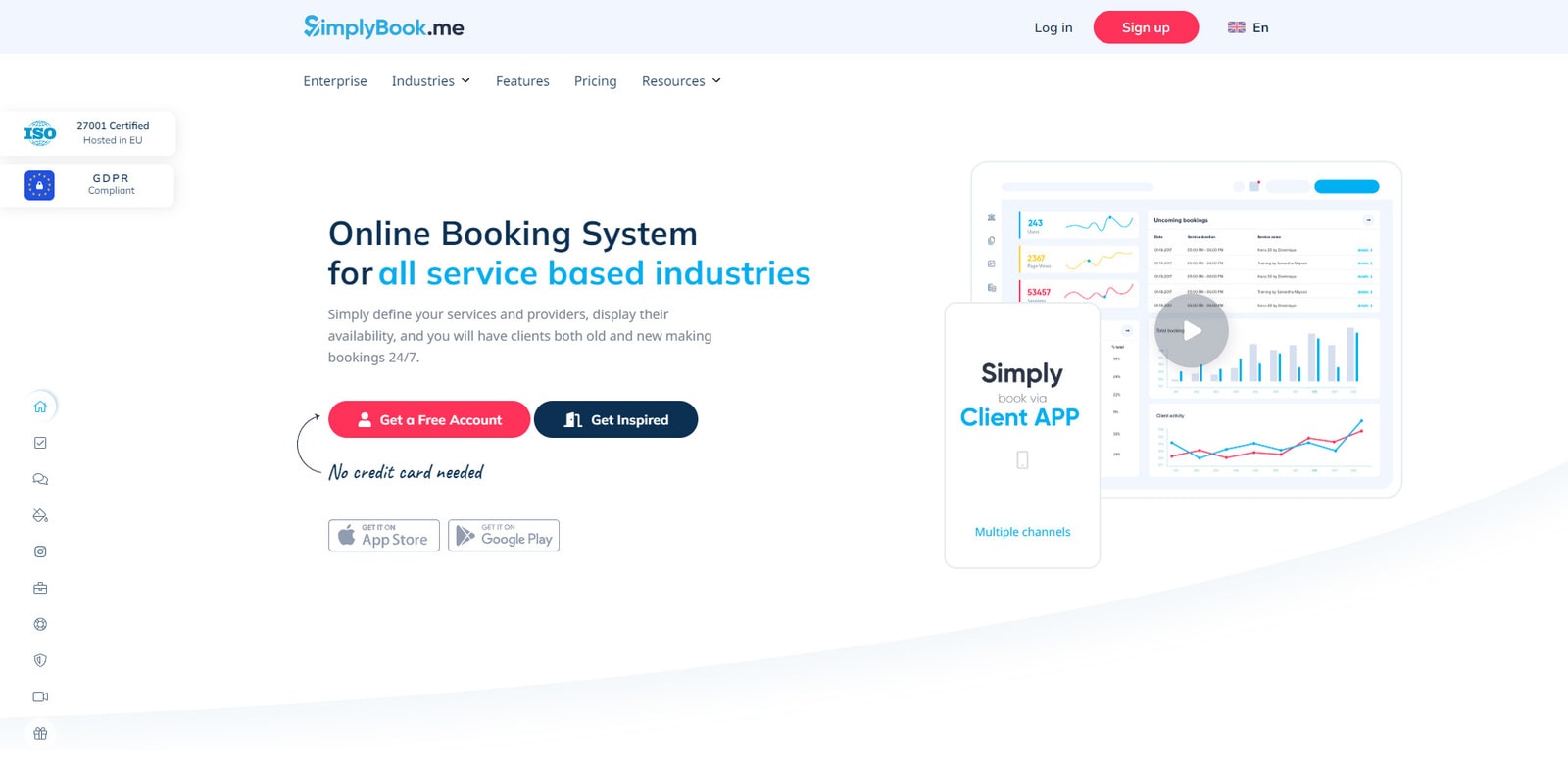 Ilustración de SimplyBook.me, software de programación multipropósito para empresas de servicios con comunicación personalizada vía SMS y correo electrónico.