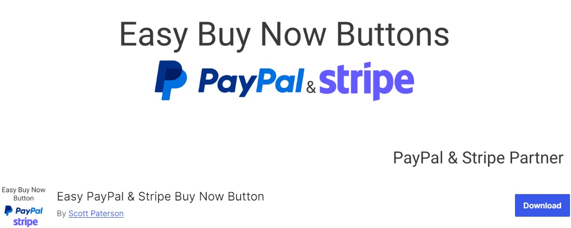 Bouton PayPal et Stripe Acheter maintenant facile