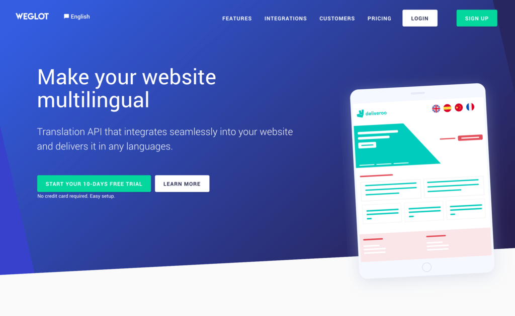 Weglot, многоязычный плагин WordPress.