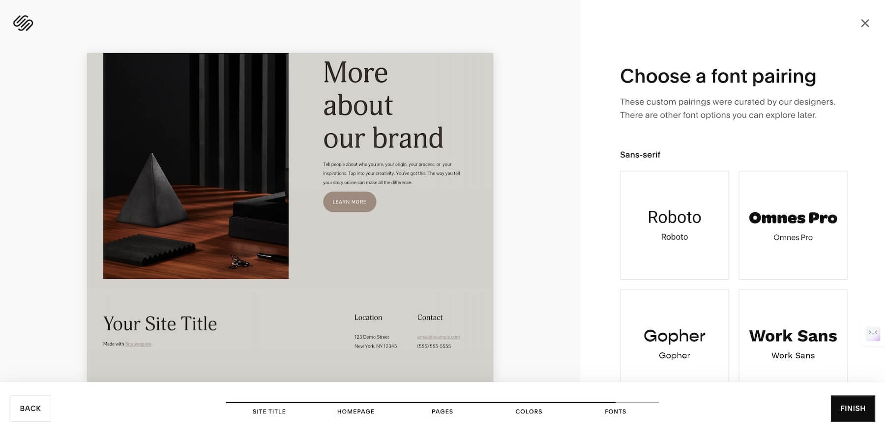 modèle personnalisé squarespace généré en fonction de vos besoins