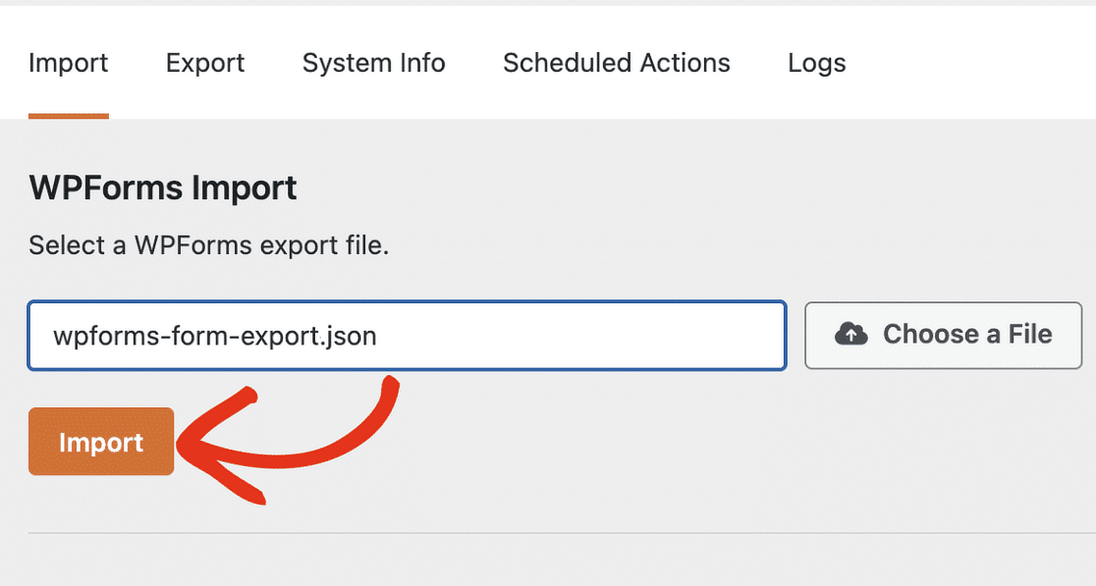 wpforms import option