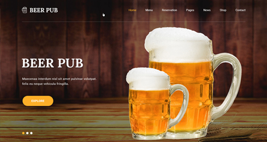 Tema WordPress de pub de cerveja