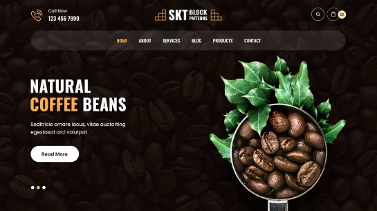 Tema WordPress per la caffetteria