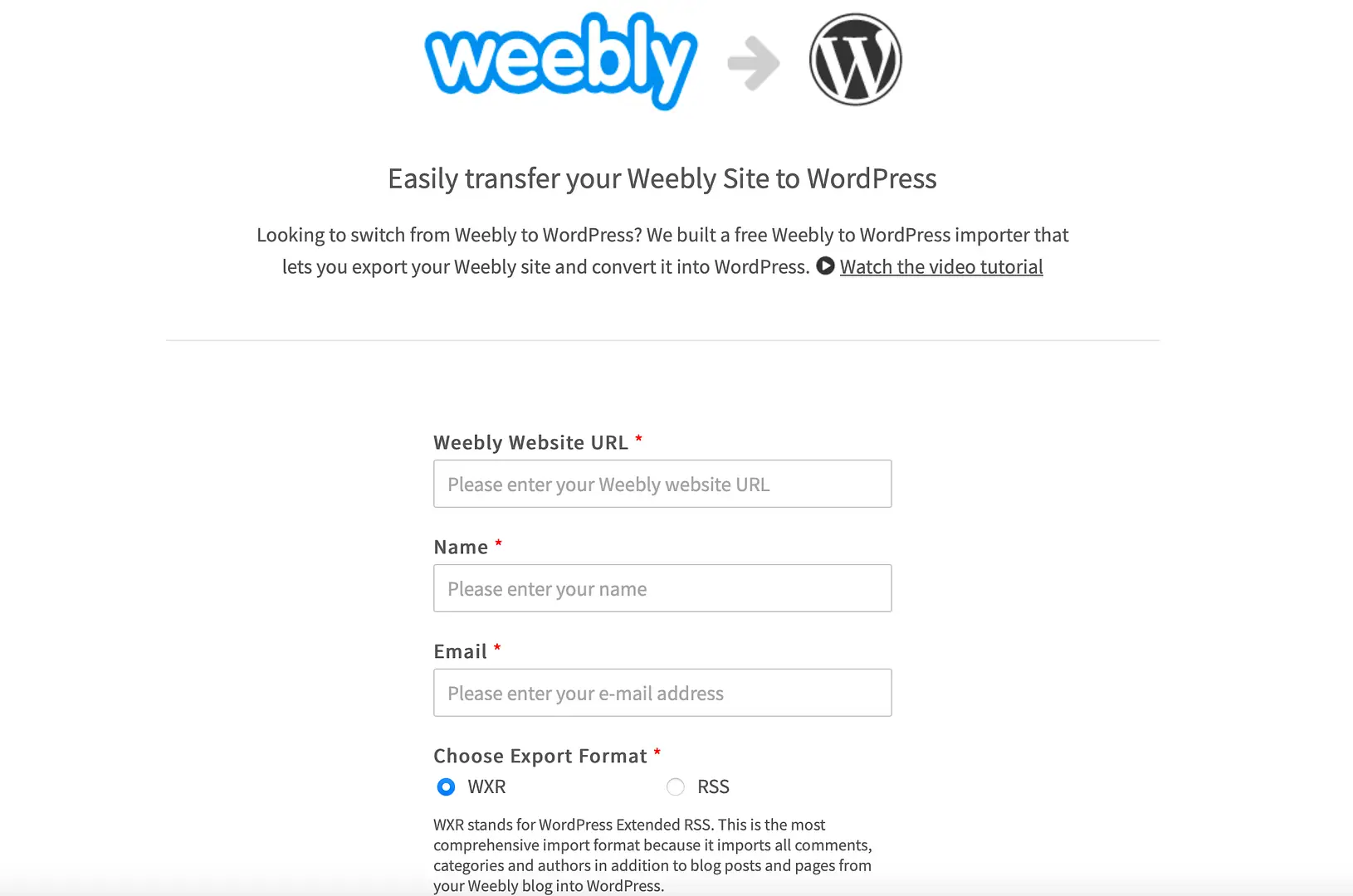 Como migrar o Weebly para o WordPress