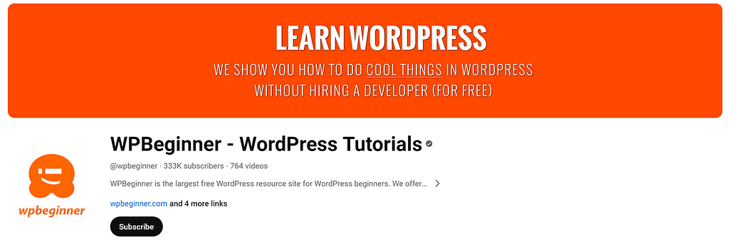 ช่อง YouTube ของ WPBeginner