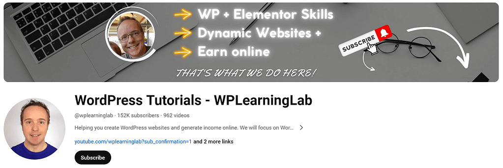 ช่องทางการสอน WPLearningLab WordPress