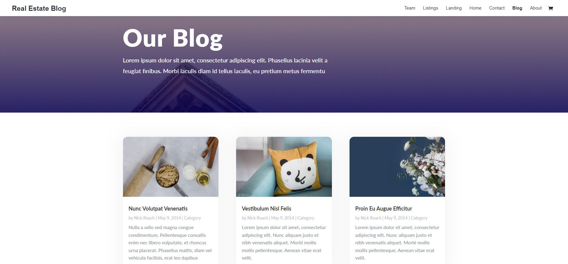 Divi Real Estate Layout Pack - Page d'archive du blog