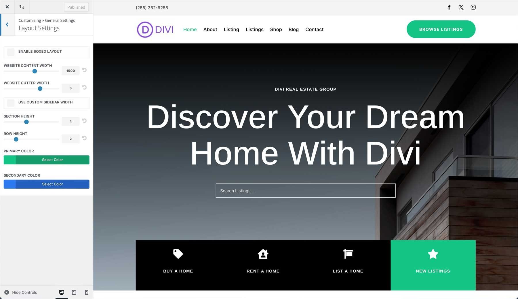 Divi の不動産スターター サイト