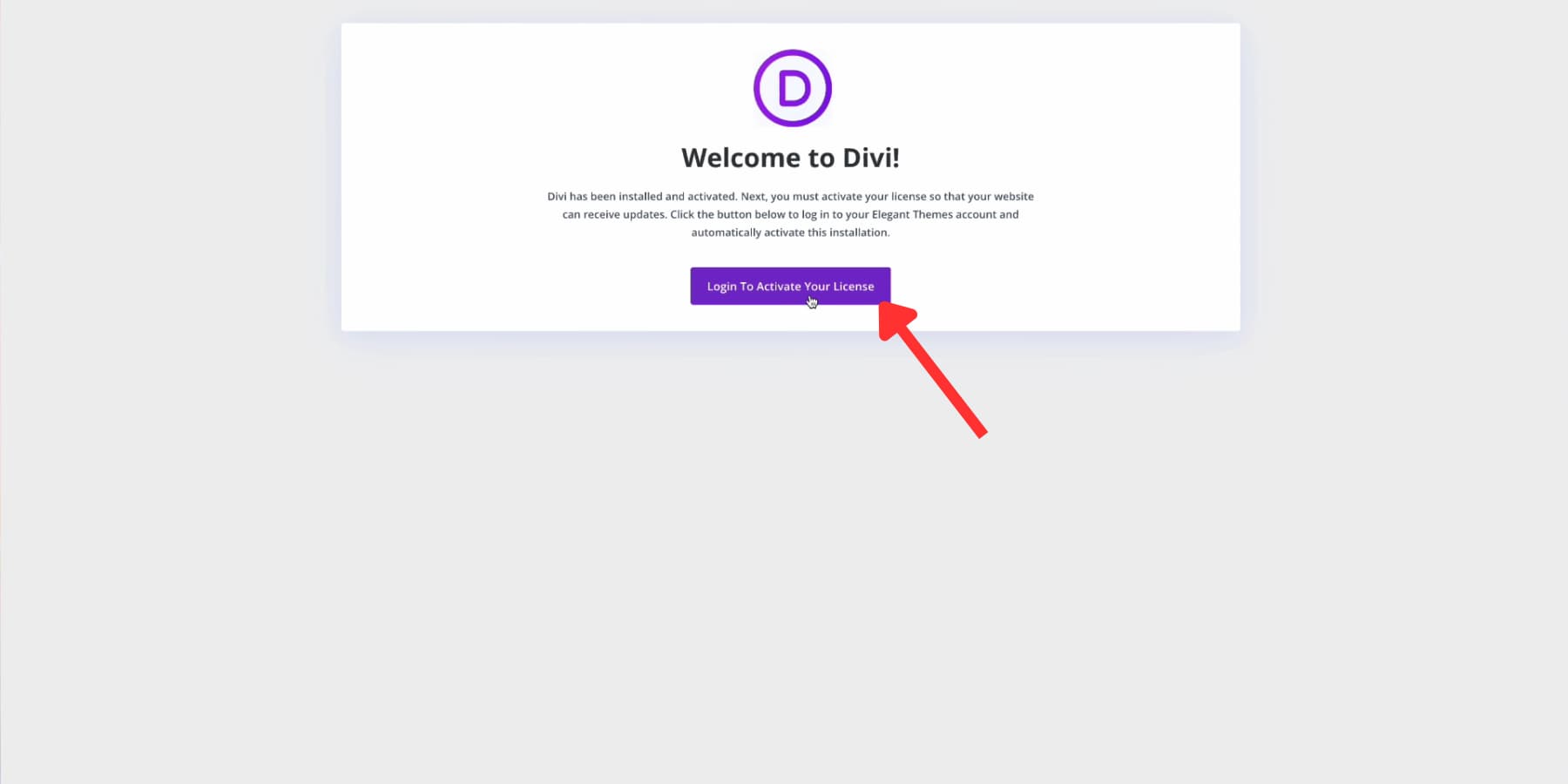 Uma captura de tela do novo assistente de integração do Divi