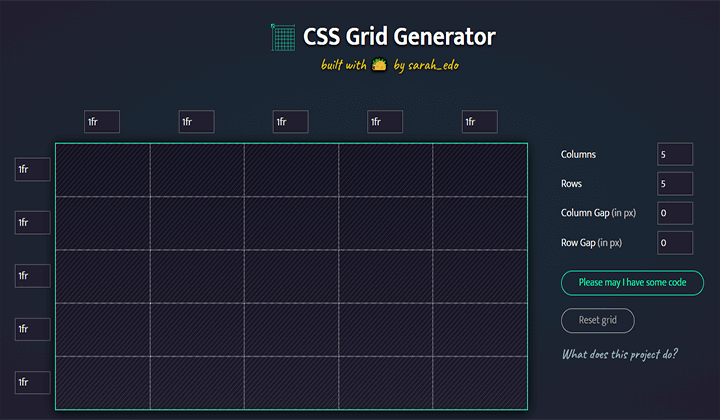 css grid generator sarah 21