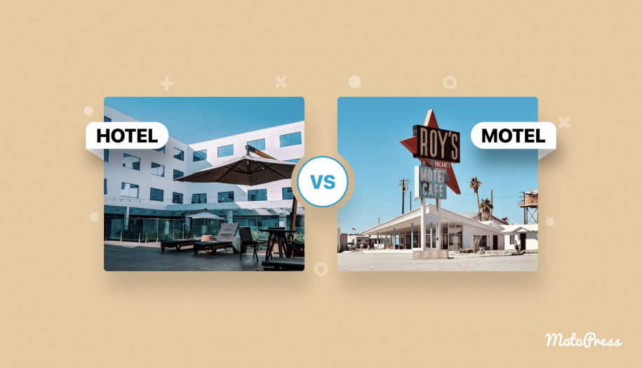 Una differenza visiva tra un hotel e un motel.