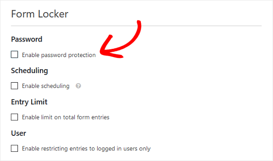 form locker password protection