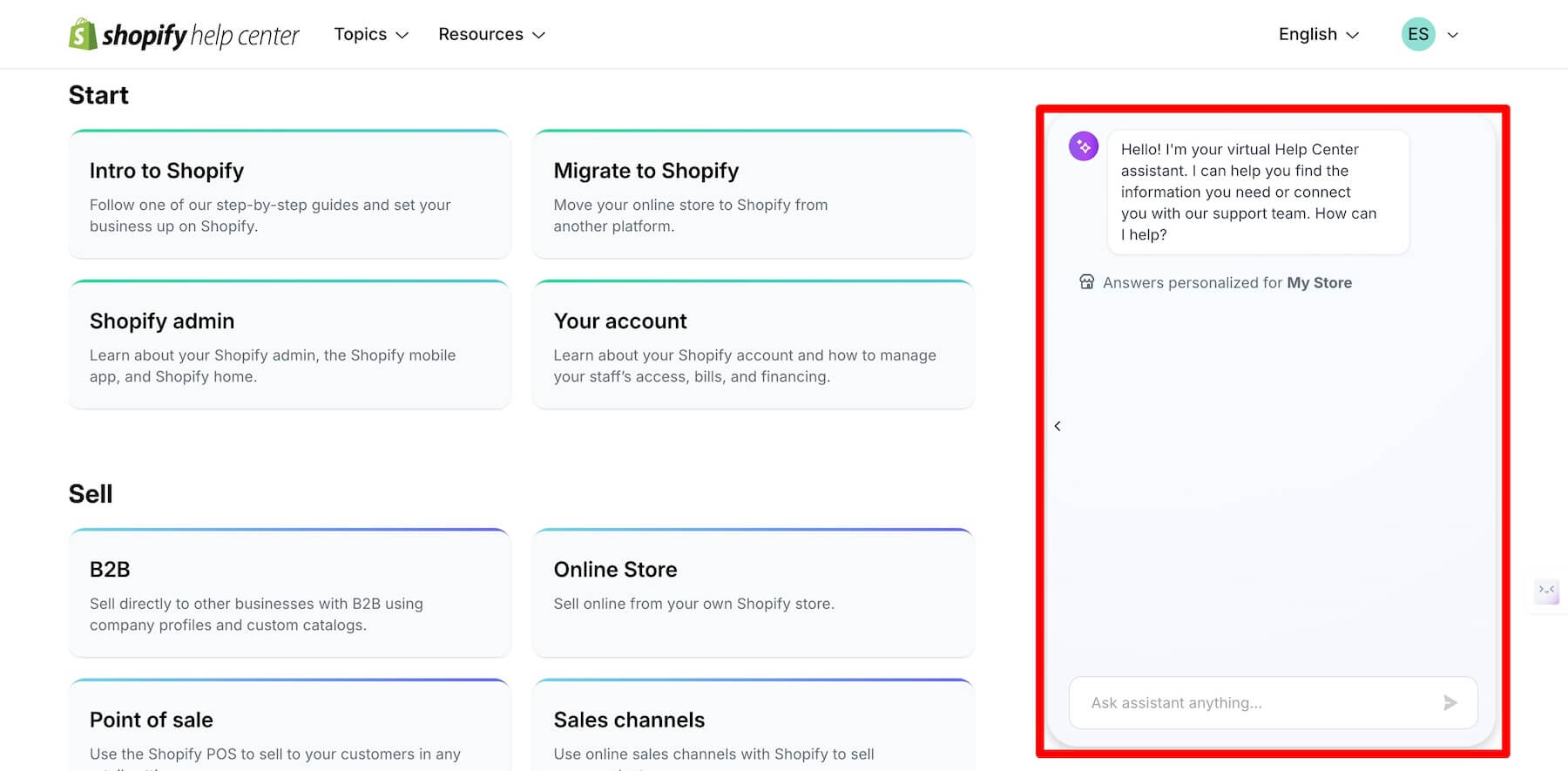 Shopify assistente chatbot AI personalizzato