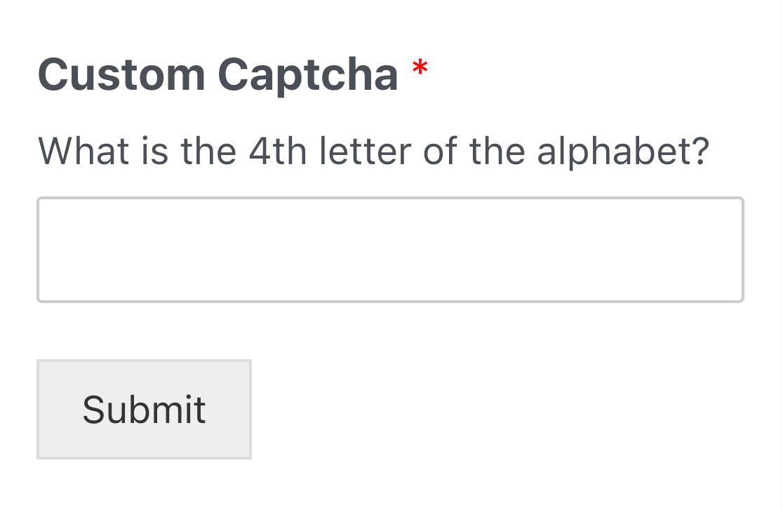 Custom Captcha Question