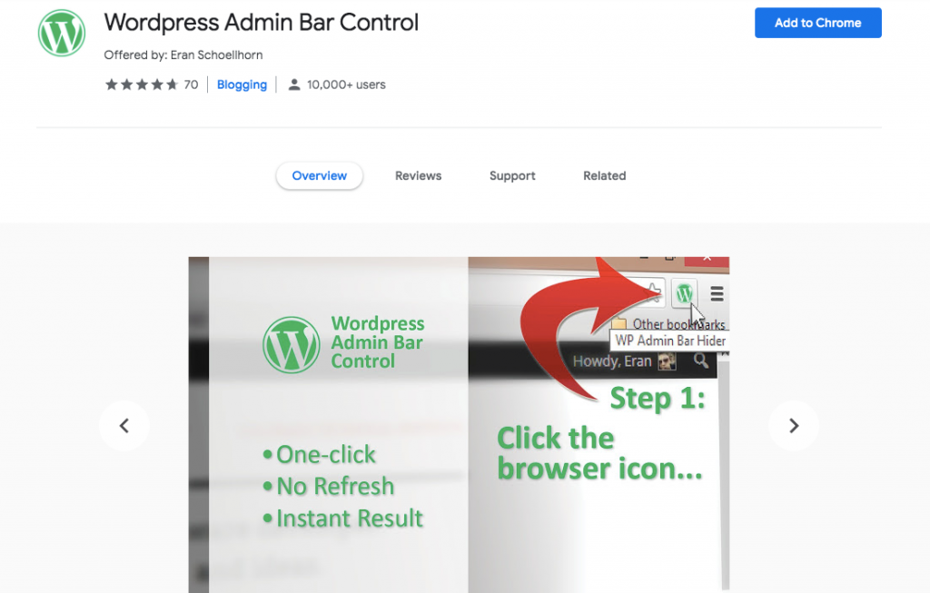 WordPress 管理者コントロール Chrome 拡張機能